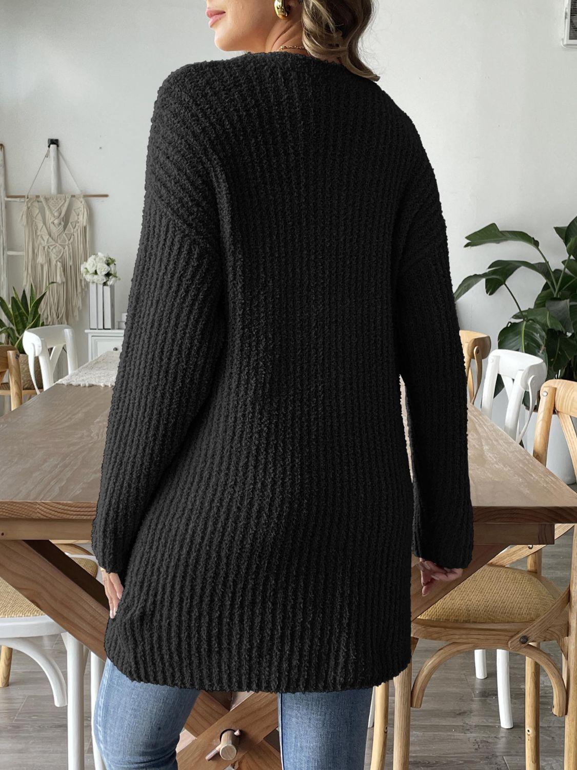 Open Front Long Sleeve Cardigan Carauana Store