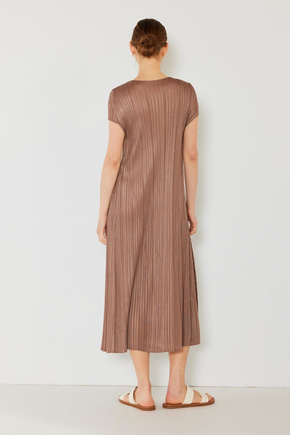 Marina West Swim Pleated Cap Sleeve A-Line Dress Carauana Store