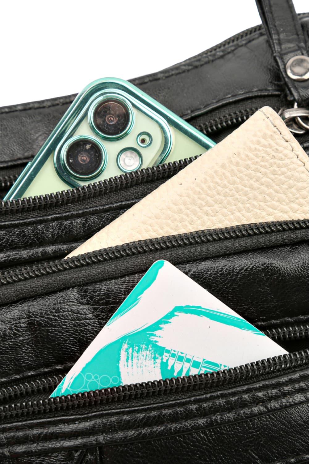 Multi-Pocket PU Leather Crossbody Bag Carauana Store