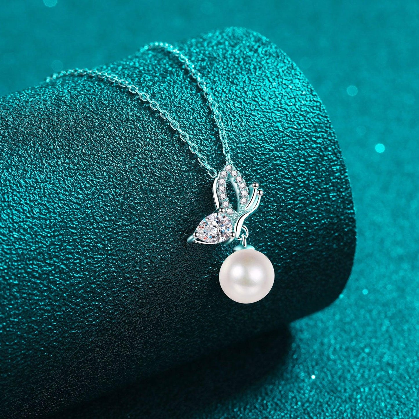 Natural Pearl Pendant Moissanite 925 Sterling Silver Necklace Carauana Store