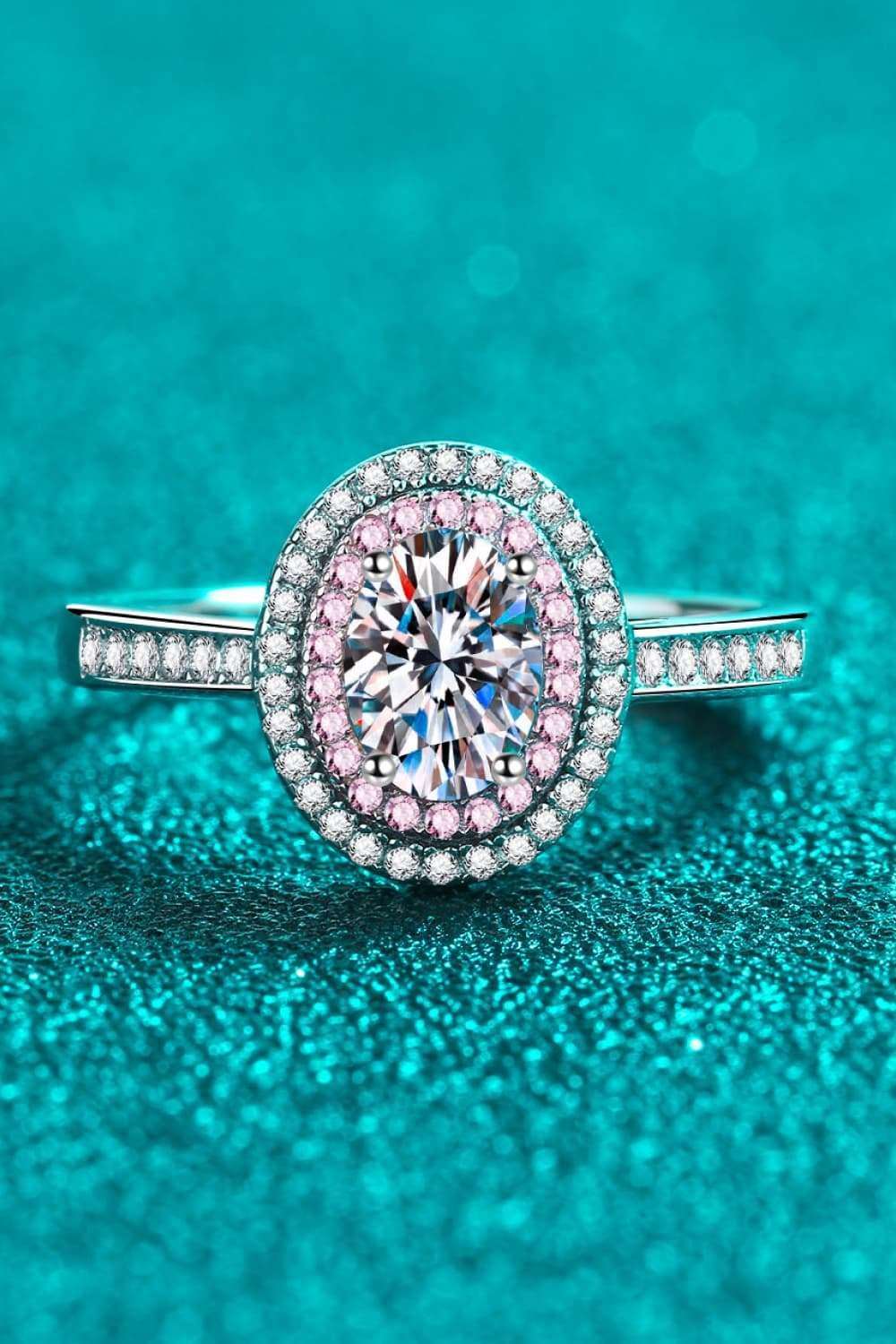 1 Carat Moissanite 925 Sterling Silver Halo Ring Carauana Store