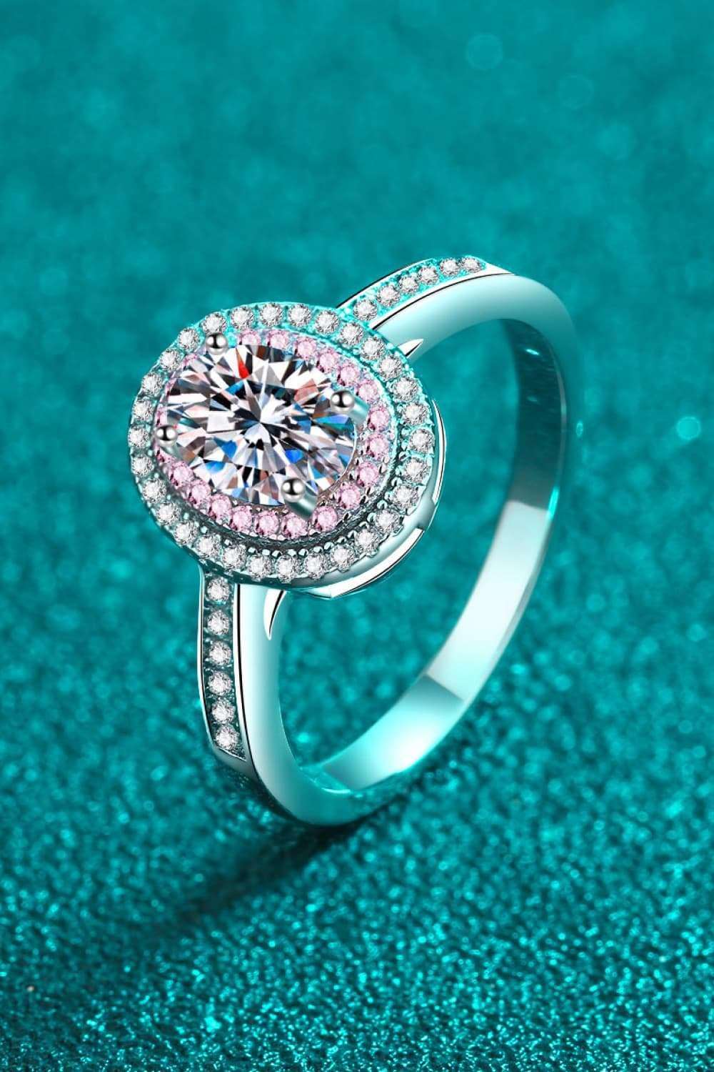 1 Carat Moissanite 925 Sterling Silver Halo Ring Carauana Store