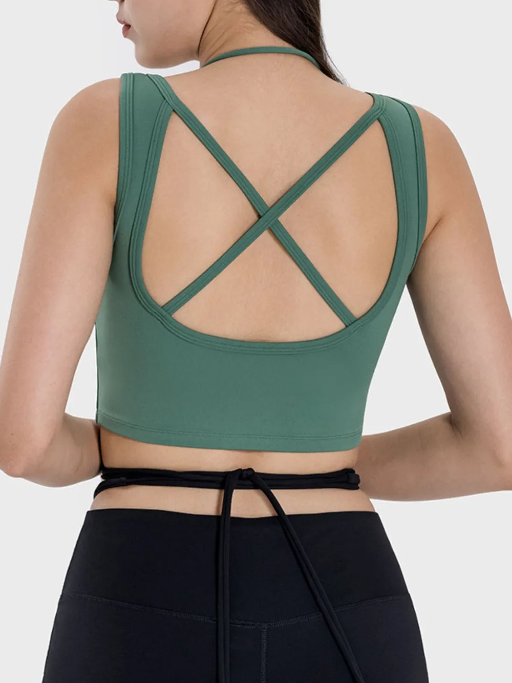 Millennia Crisscross Square Neck Active Tank Carauana Store