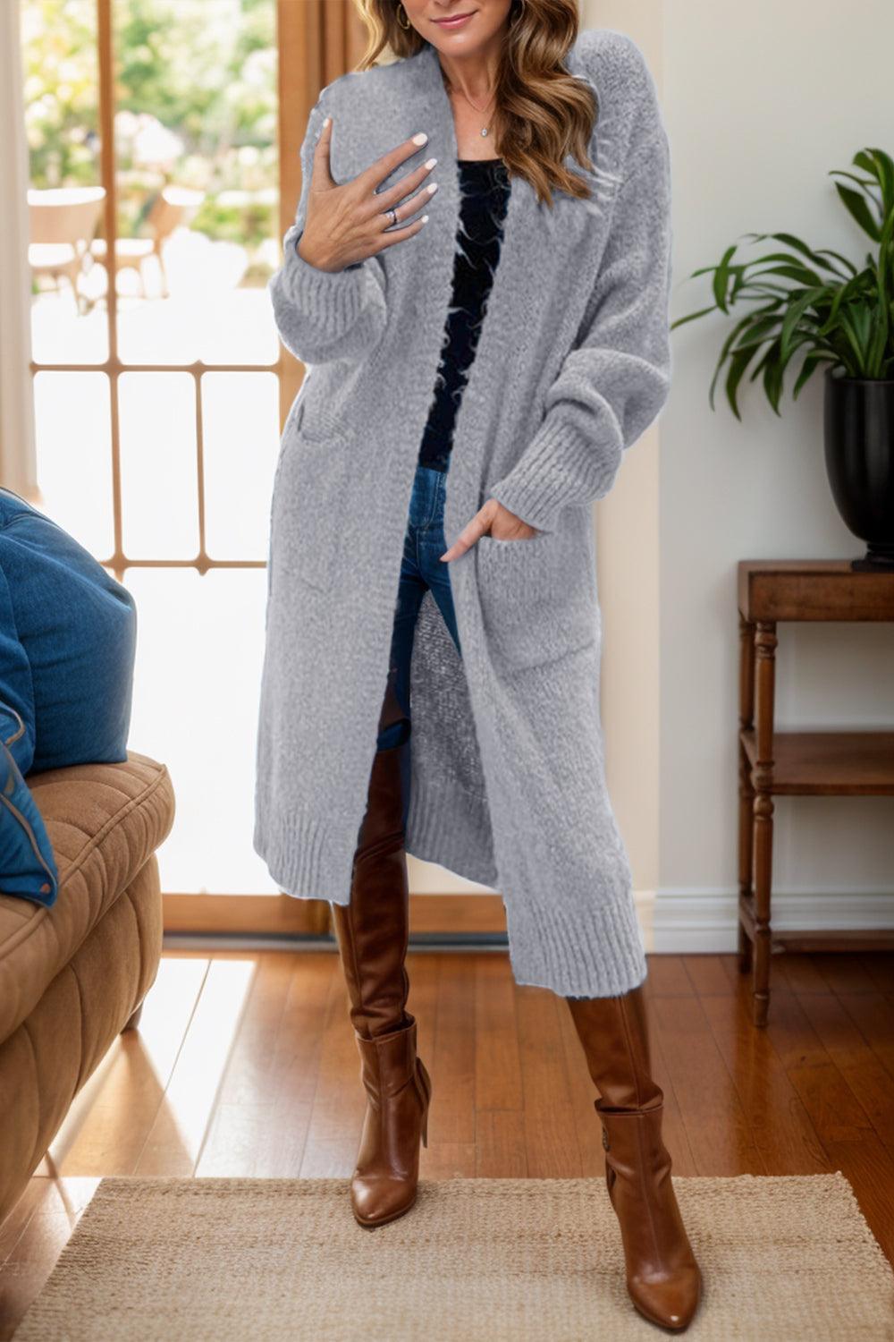 Peace Sign Long Sleeve Cardigan Carauana Store