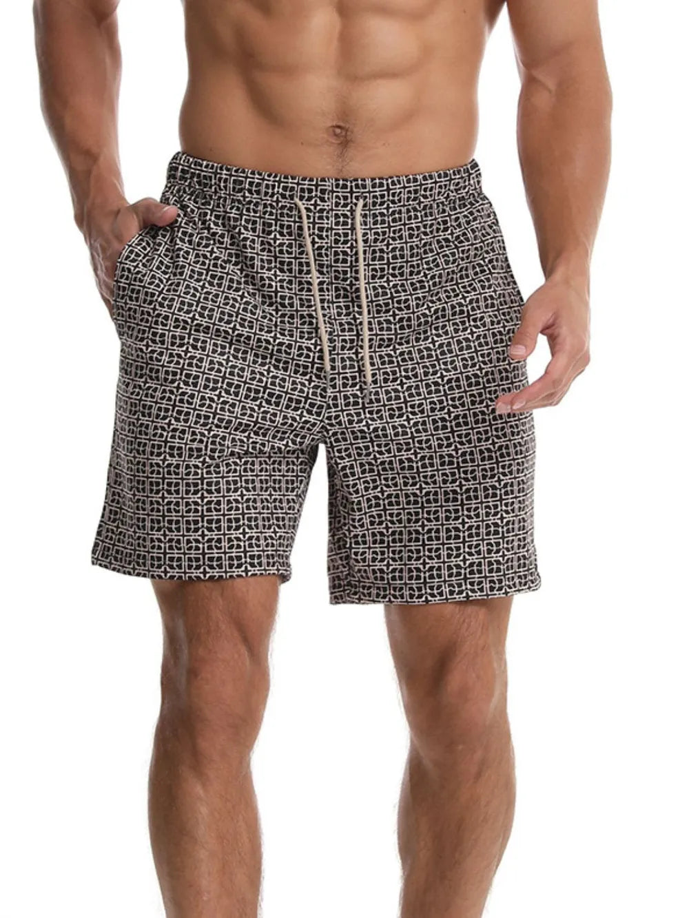 Men's Drawstring Printed Shorts with Pockets Carauana Store