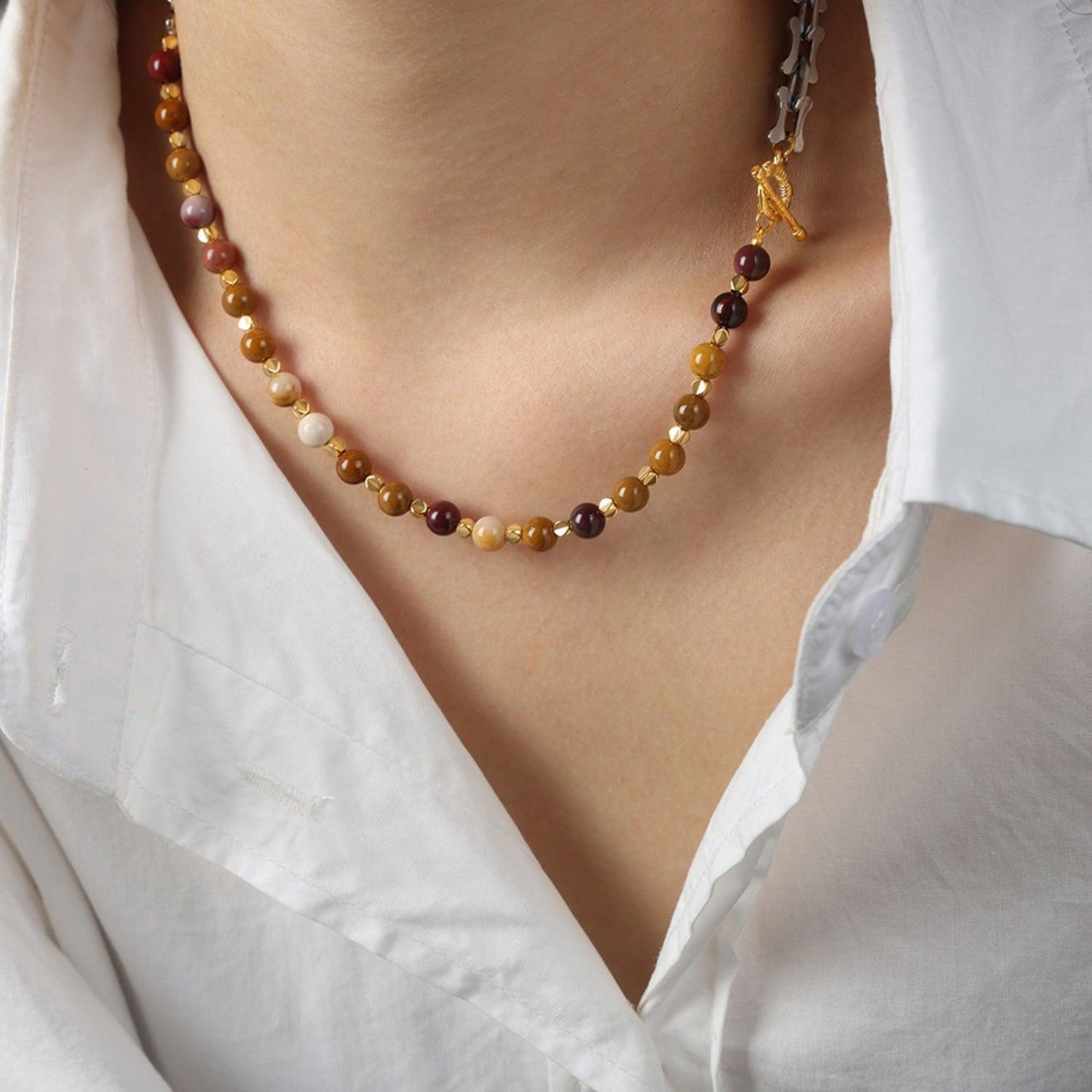Titanium Steel Egg Yolk Stone Necklace Carauana Store