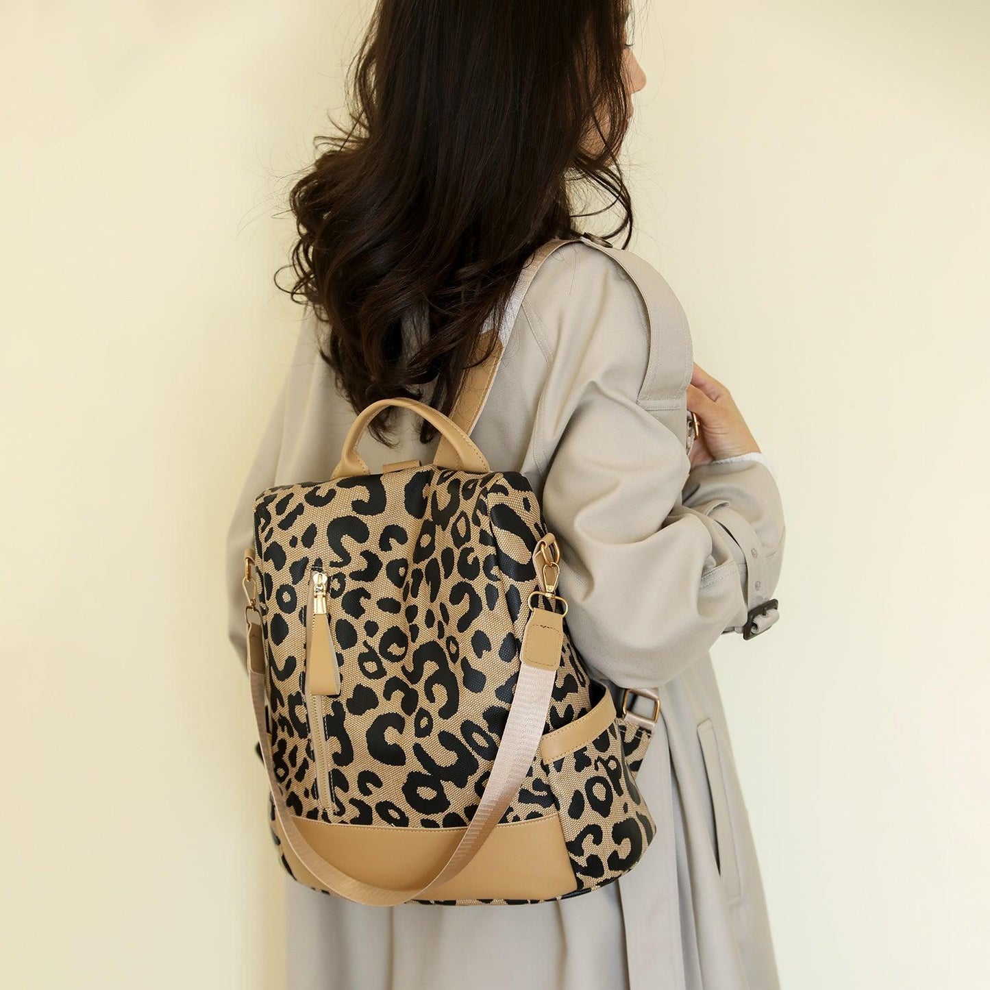 Leopard PU Leather Backpack Bag Carauana Store