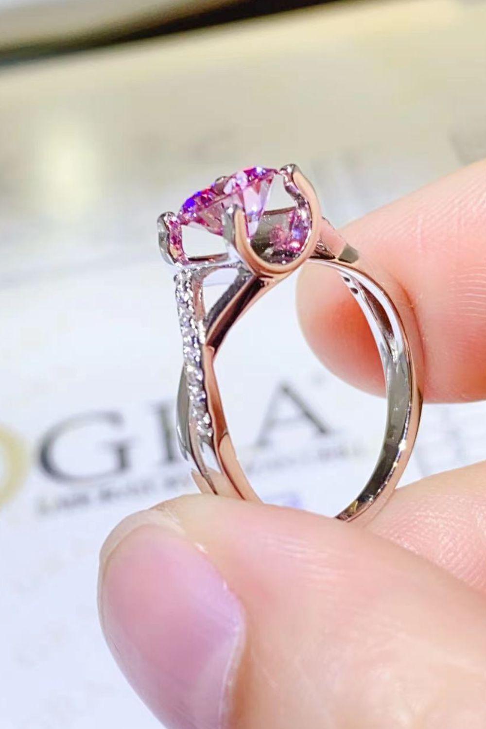 1 Carat Moissanite Crisscross 925 Sterling Silver Ring Carauana Store