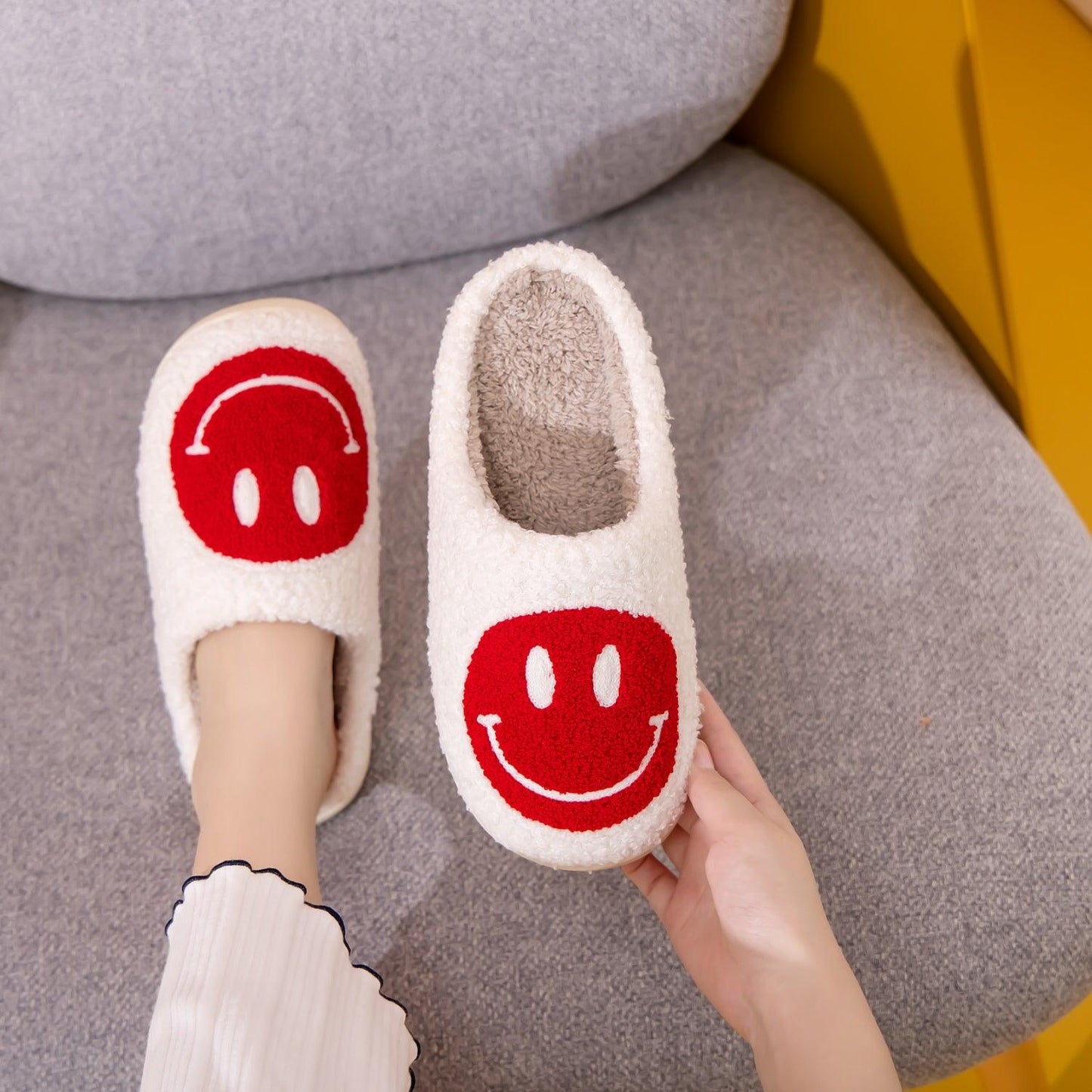 Melody Smiley Face Cozy Slippers Carauana Store