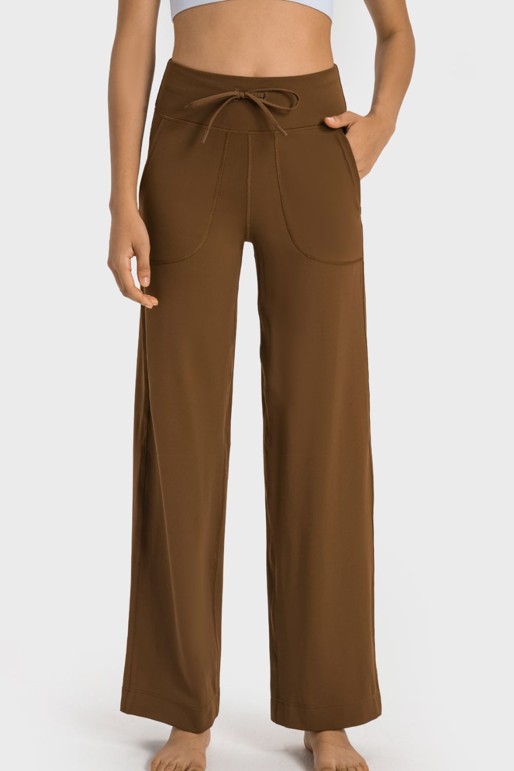 Millennia Drawstring Waist Wide Leg Sports Pants with Pockets Carauana Store