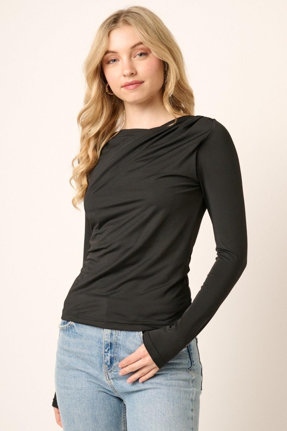 Mittoshop Ruched Long Sleeve Slim Top Carauana Store