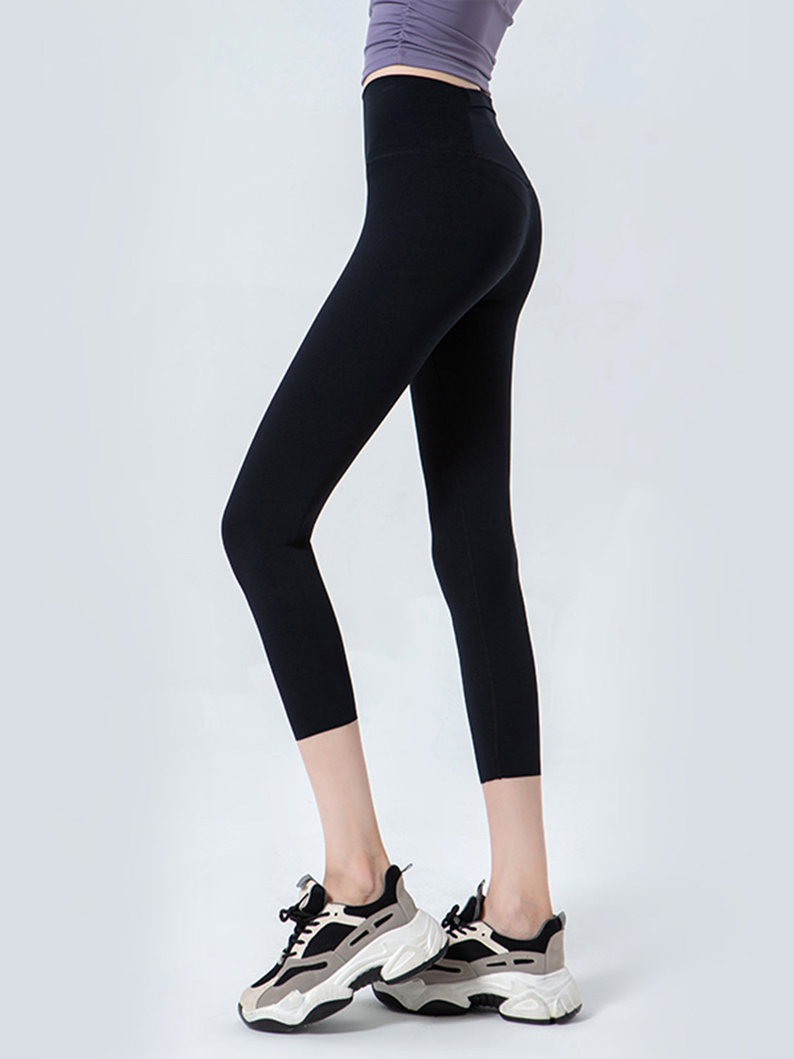 Wide Waistband Cropped Sports Leggings Carauana Store