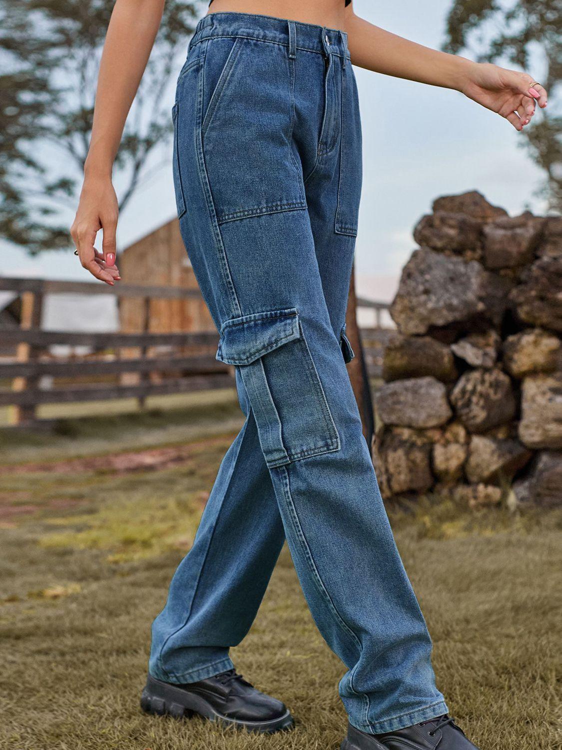 High Waist Cargo Jeans Carauana Store