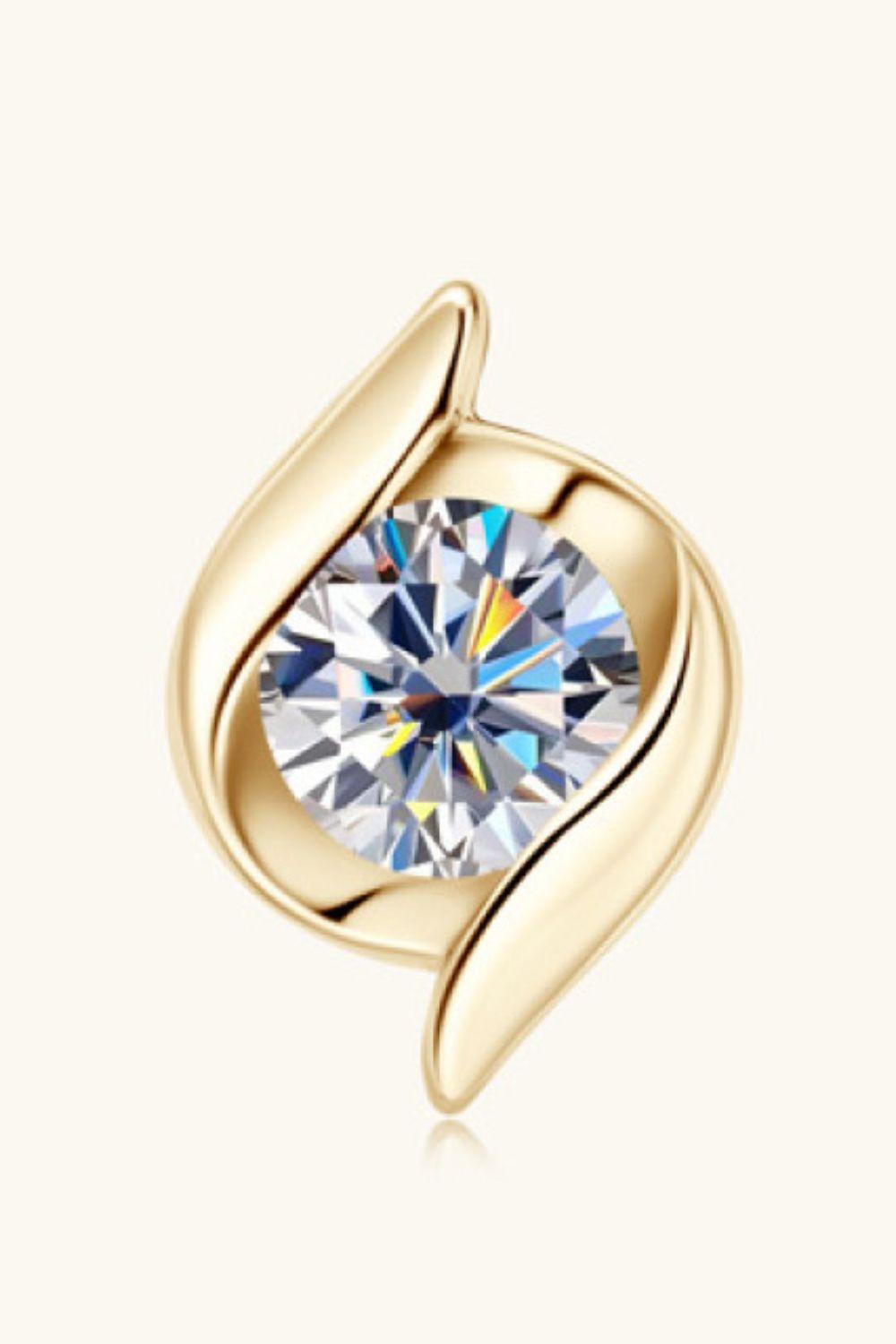1 Carat Moissanite 925 Sterling Silver Stud Earrings Carauana Store