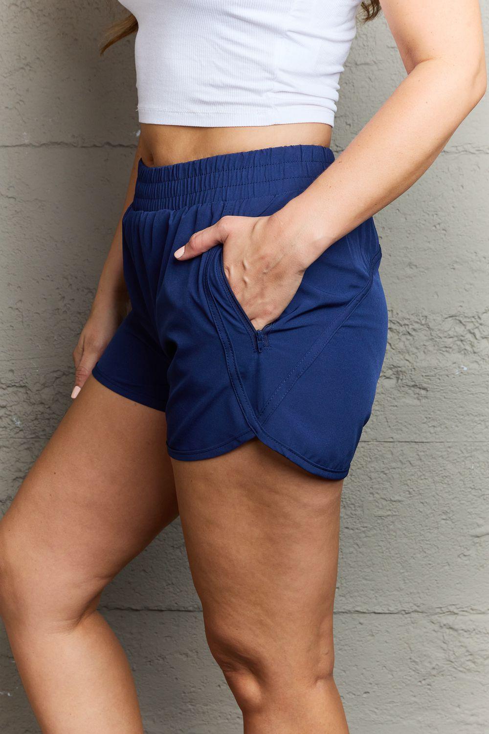 Ninexis Reach My Goals Zipper Pocket Detail Active Shorts Carauana Store
