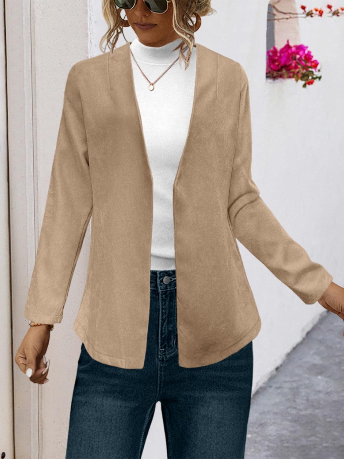 Open Front Long Sleeve Cardigan Carauana Store