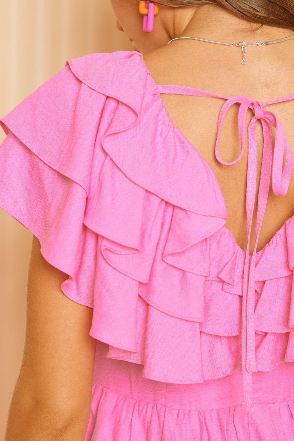 Idem Ditto Ruffled Layered Tie Back Romper Carauana Store