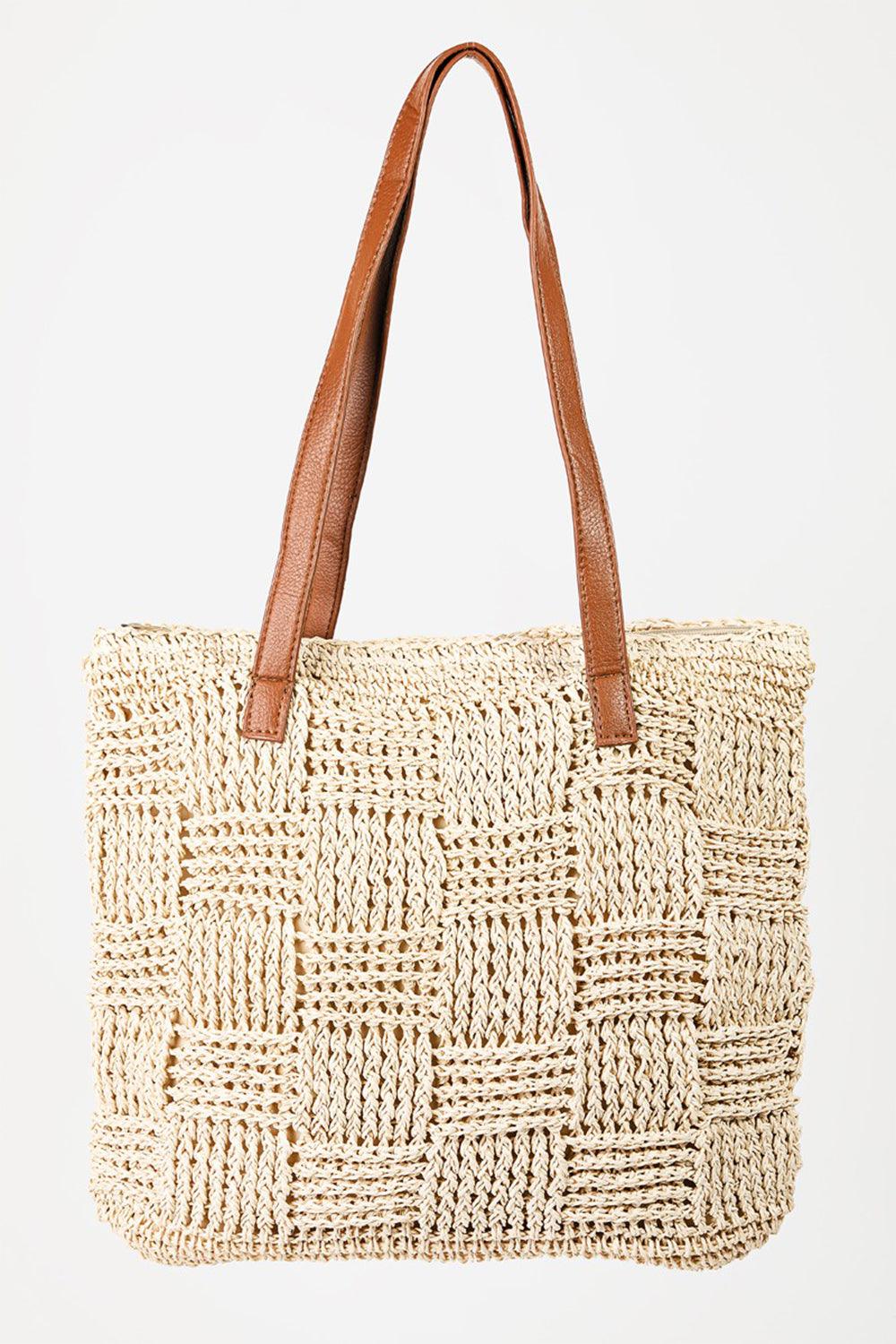 Fame Braided Faux Leather Strap Tote Bag Carauana Store