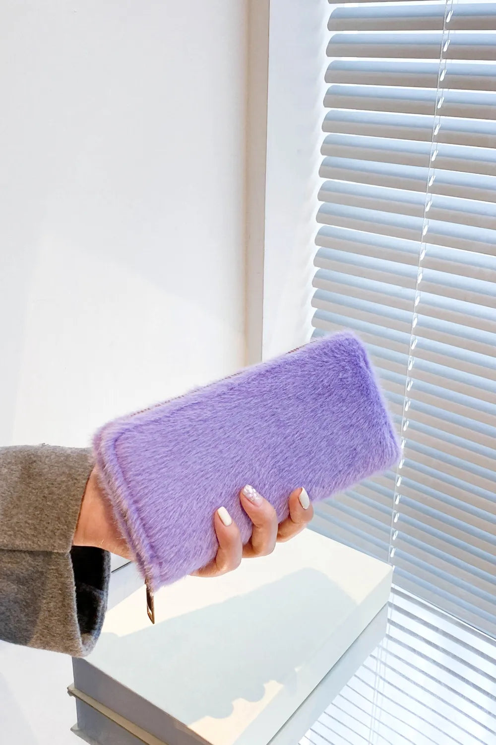 Solid Color Fluff Rectangle Wallet Carauana Store