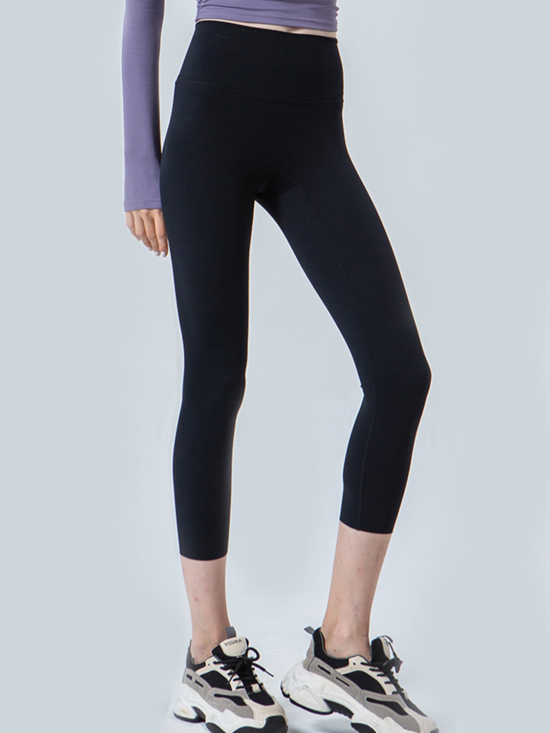 Wide Waistband Cropped Sports Leggings Carauana Store