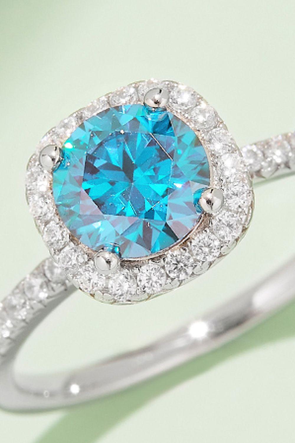 Adored 1 Carat Moissanite 925 Sterling Silver Halo Ring Carauana Store