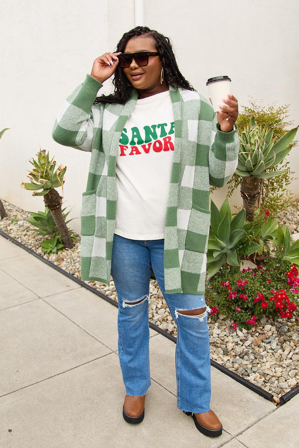 Simply Love Full Size SANTA'S FAVORITE Round Neck T-Shirt Carauana Store