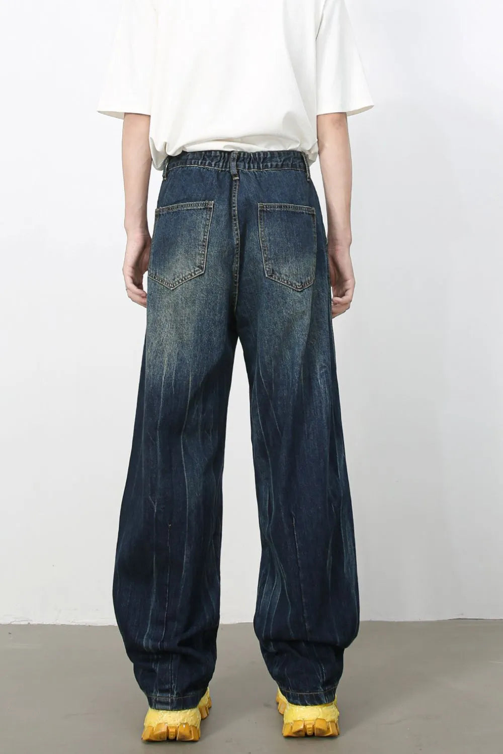 Men's High Waist Washed Jeans Carauana Store