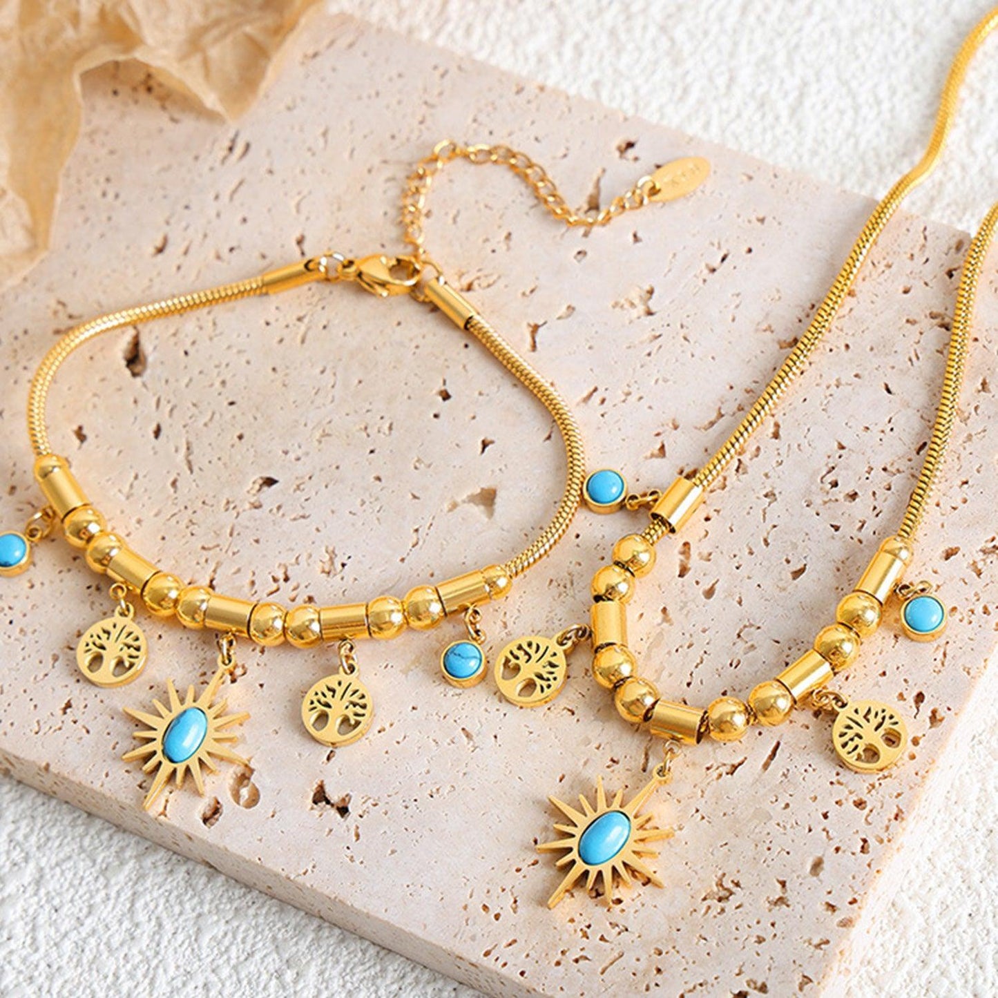 Gold-Plated Titanium Steel Charm Necklace Carauana Store