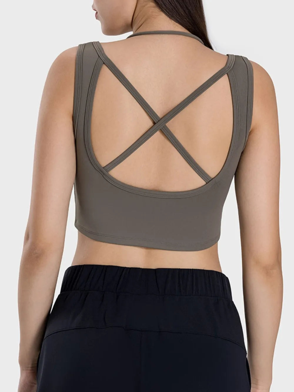 Millennia Crisscross Square Neck Active Tank Carauana Store