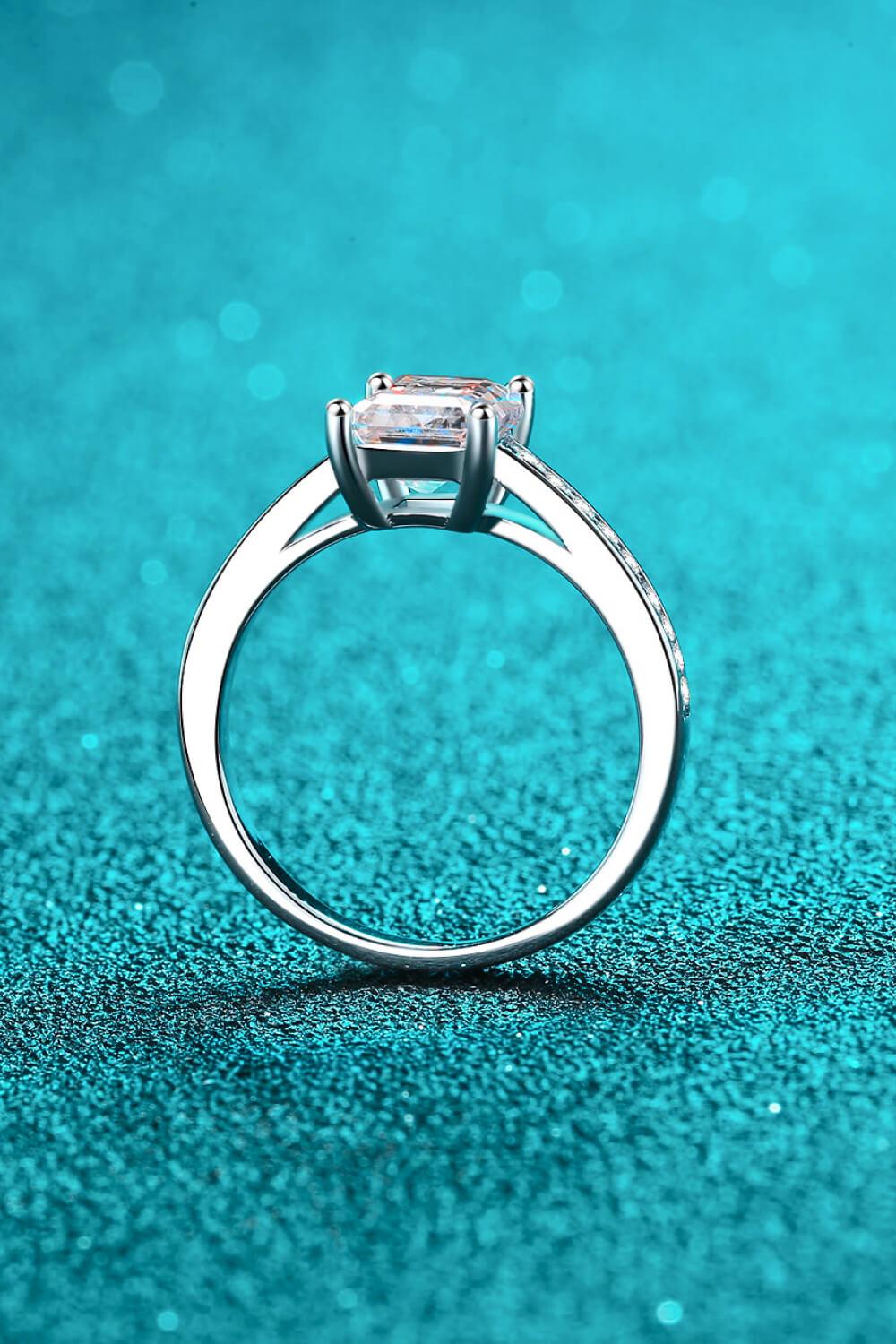 925 Sterling Silver Side Stone Moissanite Ring Carauana Store