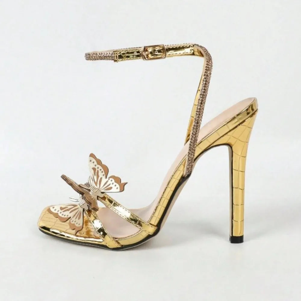 Open Toe Butterfly Ankle Strap Stiletto Sandals Carauana Store