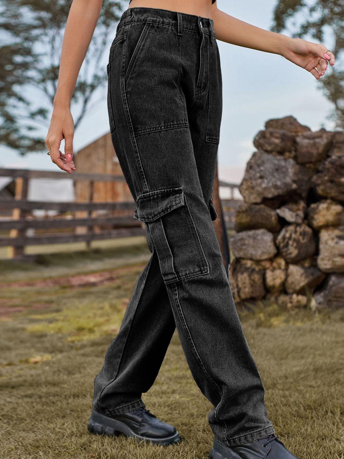 High Waist Cargo Jeans Carauana Store
