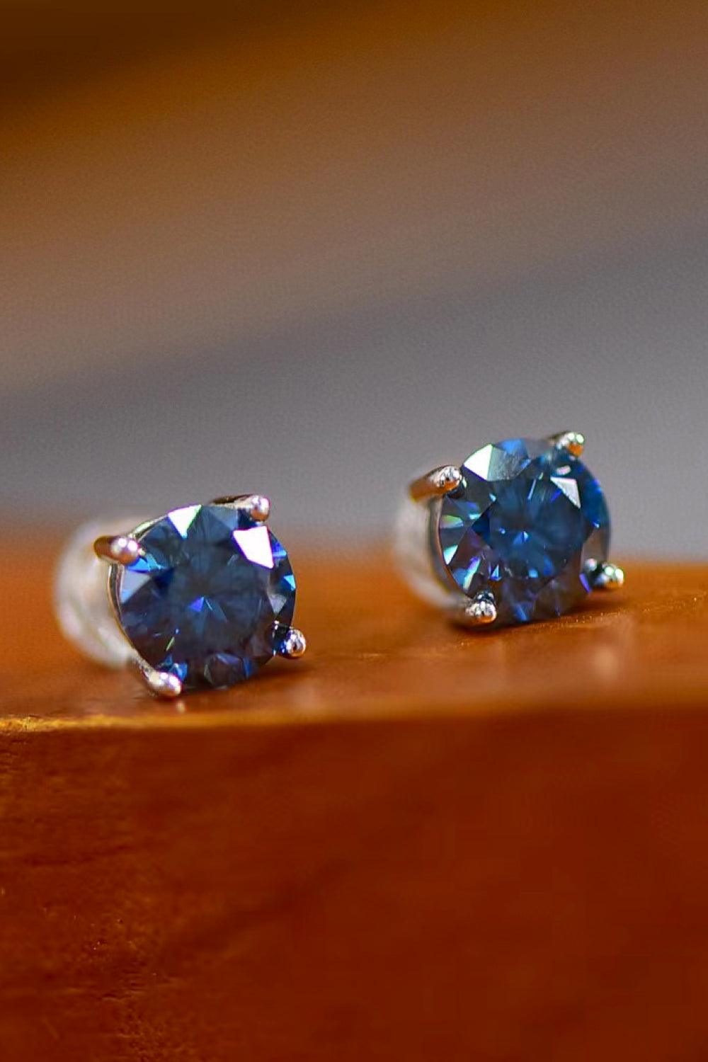 2 Carat Moissanite Four-Prong Platinum-Plated Earrings Carauana Store