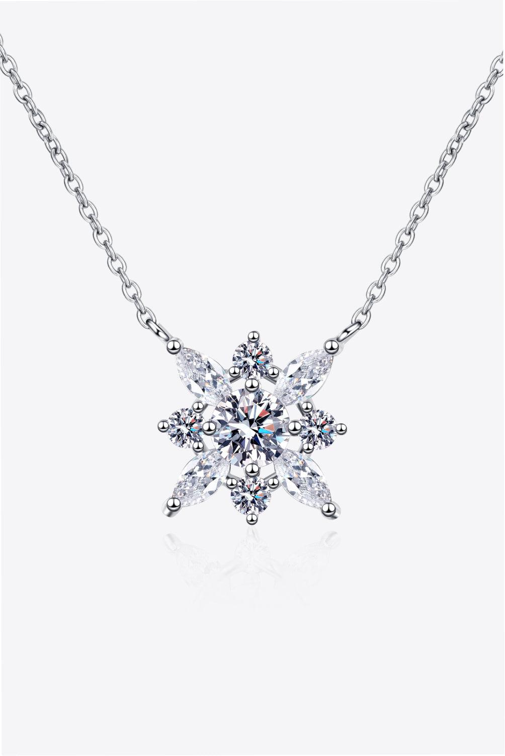 Moissanite Rhodium-Plated Necklace Carauana Store