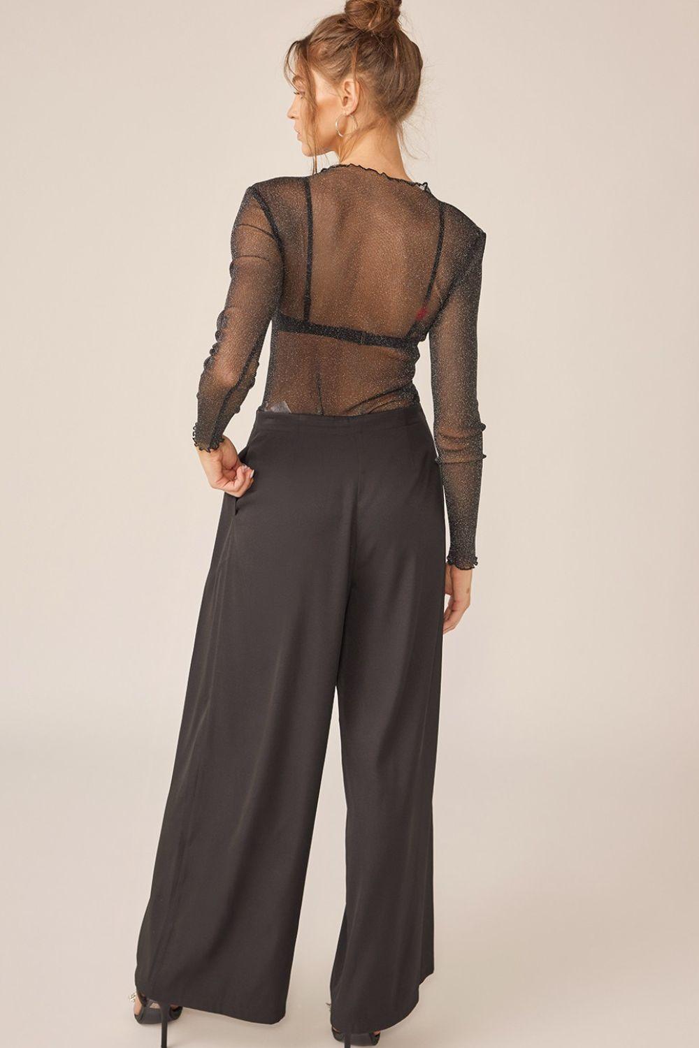 Idem Ditto Sparkling Glitter Long Sleeve Sheer Top Carauana Store