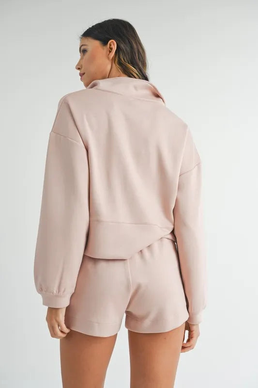 MABLE Half Zip Sweatshirt and Shorts Set Carauana Store