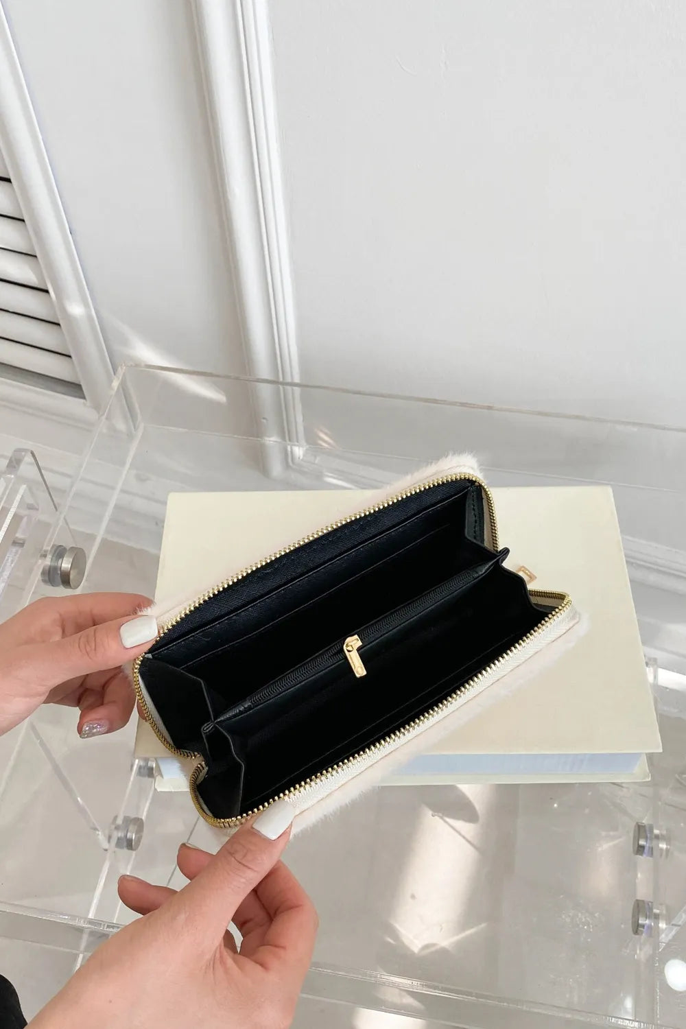 Solid Color Fluff Rectangle Wallet Carauana Store