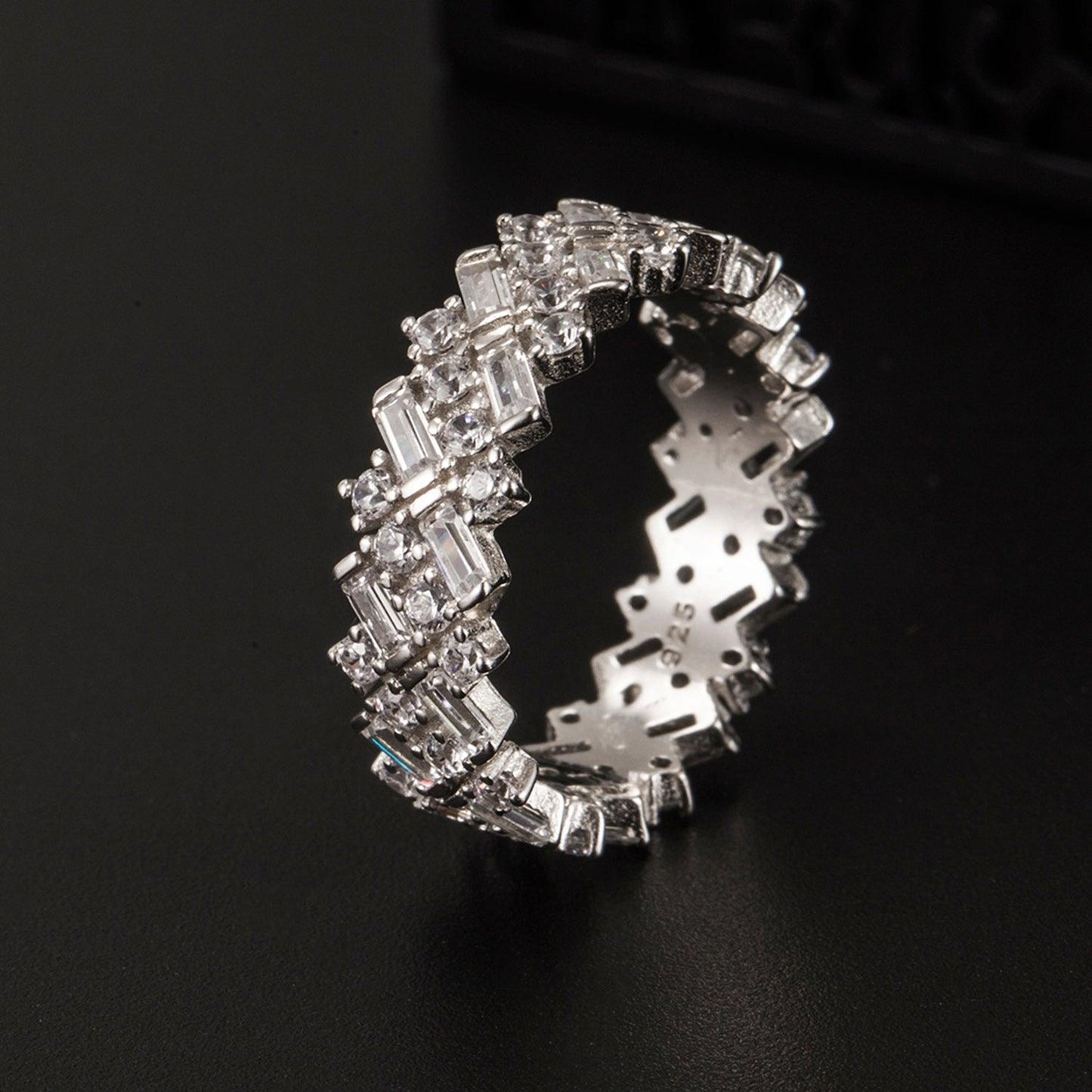 Inlaid Zircon 925 Sterling Silver Ring Carauana Store
