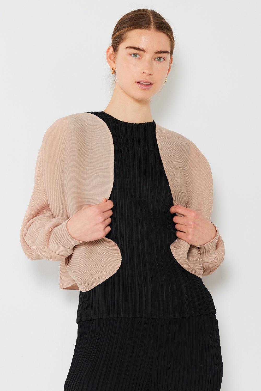 Marina West Swim Rib Pleated Puff Sleeve Bolero Cardigan Carauana Store