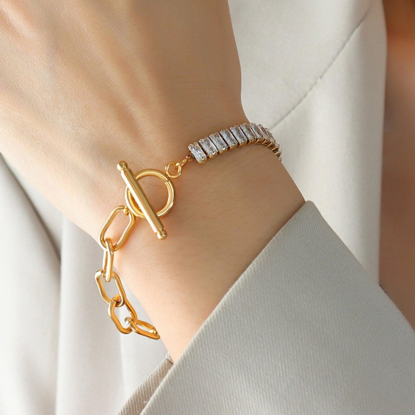Zircon Titanium Steel Closure Bracelet Carauana Store