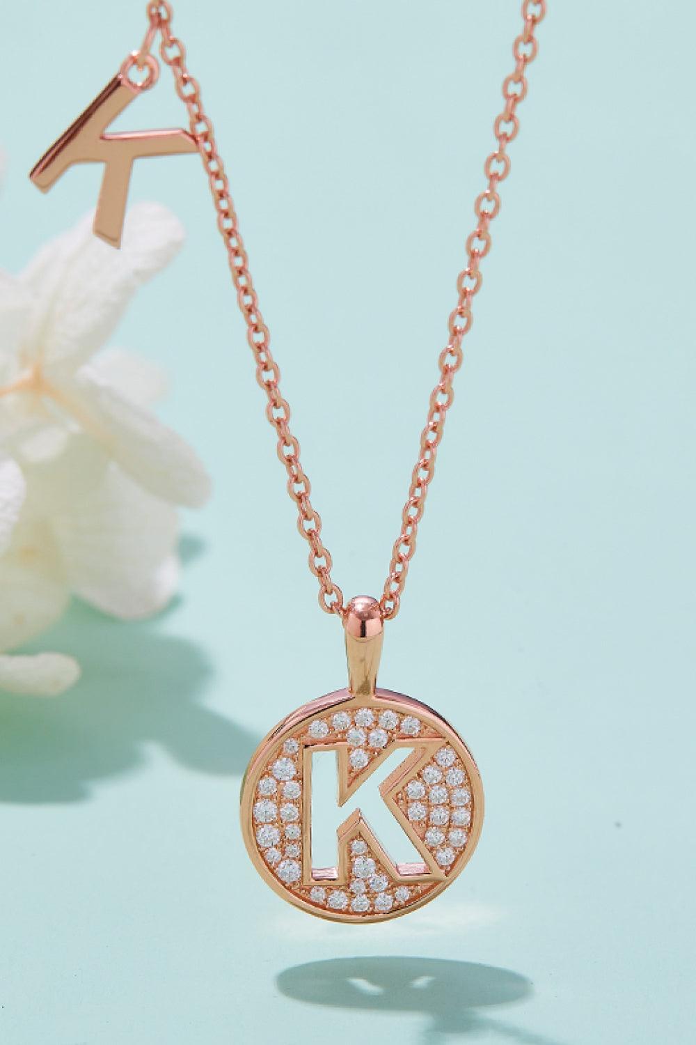 Adored Moissanite K to T Pendant Necklace Carauana Store