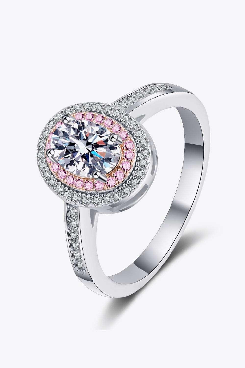 1 Carat Moissanite 925 Sterling Silver Halo Ring Carauana Store