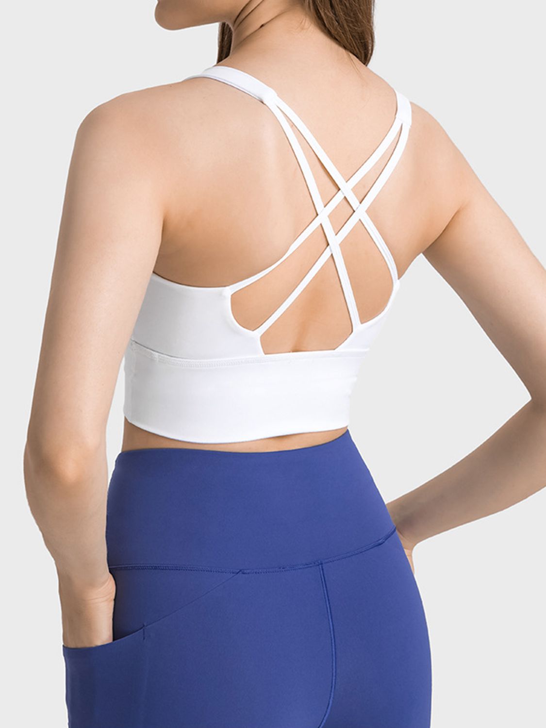 Millennia Scoop Neck Crisscross Straps Sports Bra Carauana Store