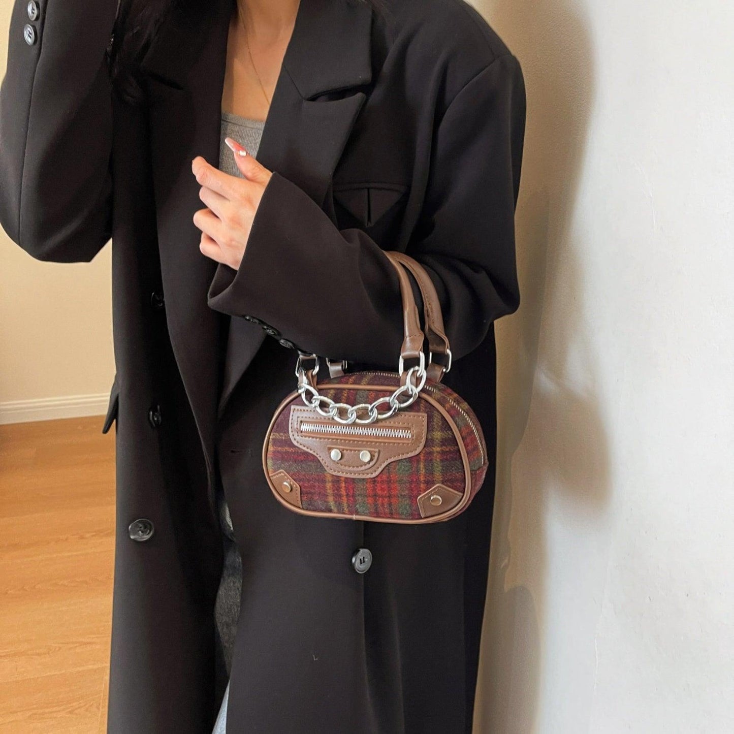 Plaid Print Crossbody Bag Carauana Store