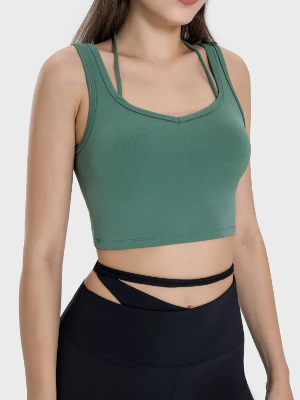 Millennia Crisscross Square Neck Active Tank Carauana Store