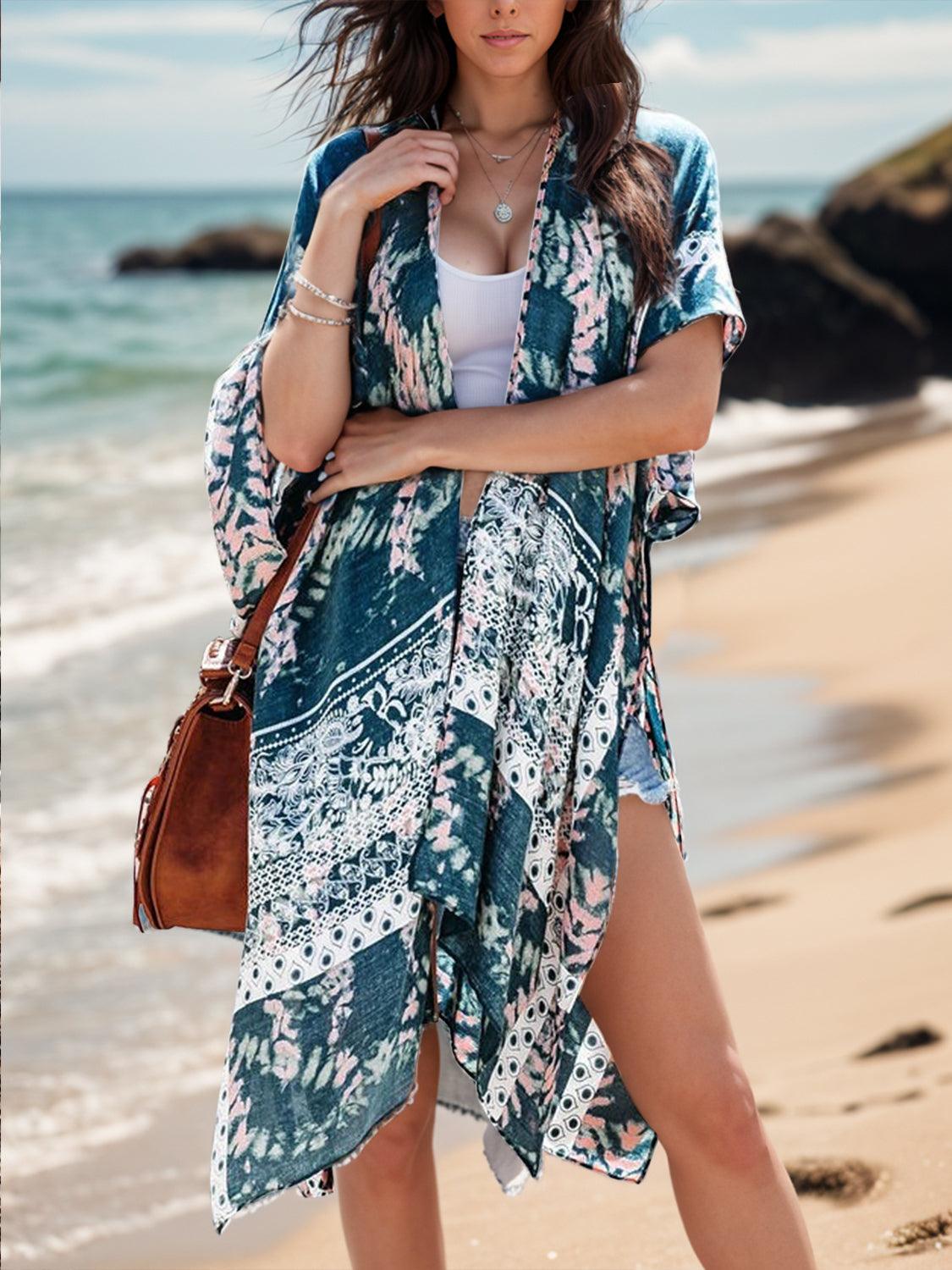 Printed Open Front Cover-Up Carauana Store
