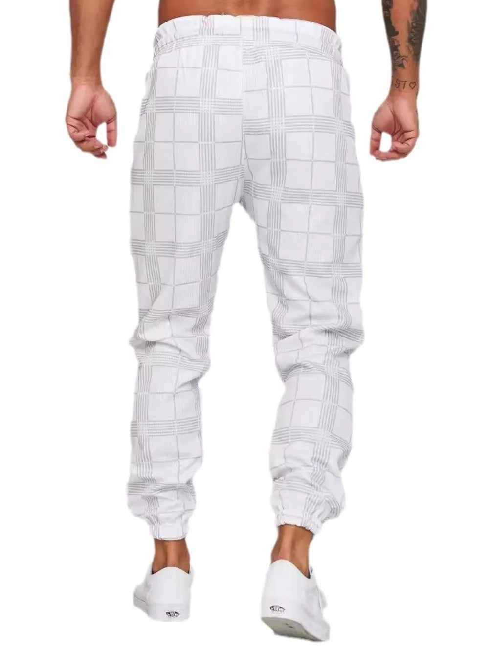 Men's Plus Size Plaid Drawstring Pants Carauana Store