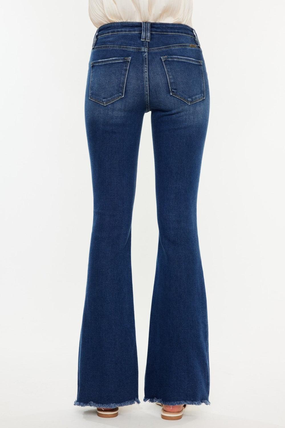 Kancan Cat's Whiskers Raw Hem Flare Jeans Carauana Store