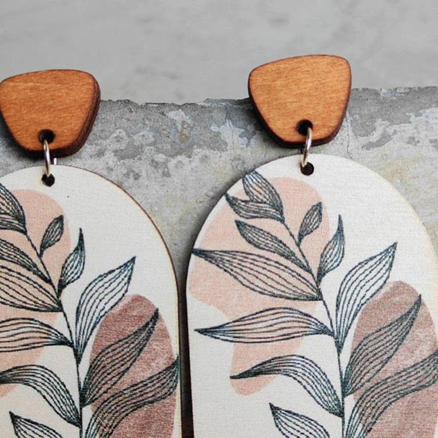 Geometrical Shape Wooden Drop Earrings Carauana Store