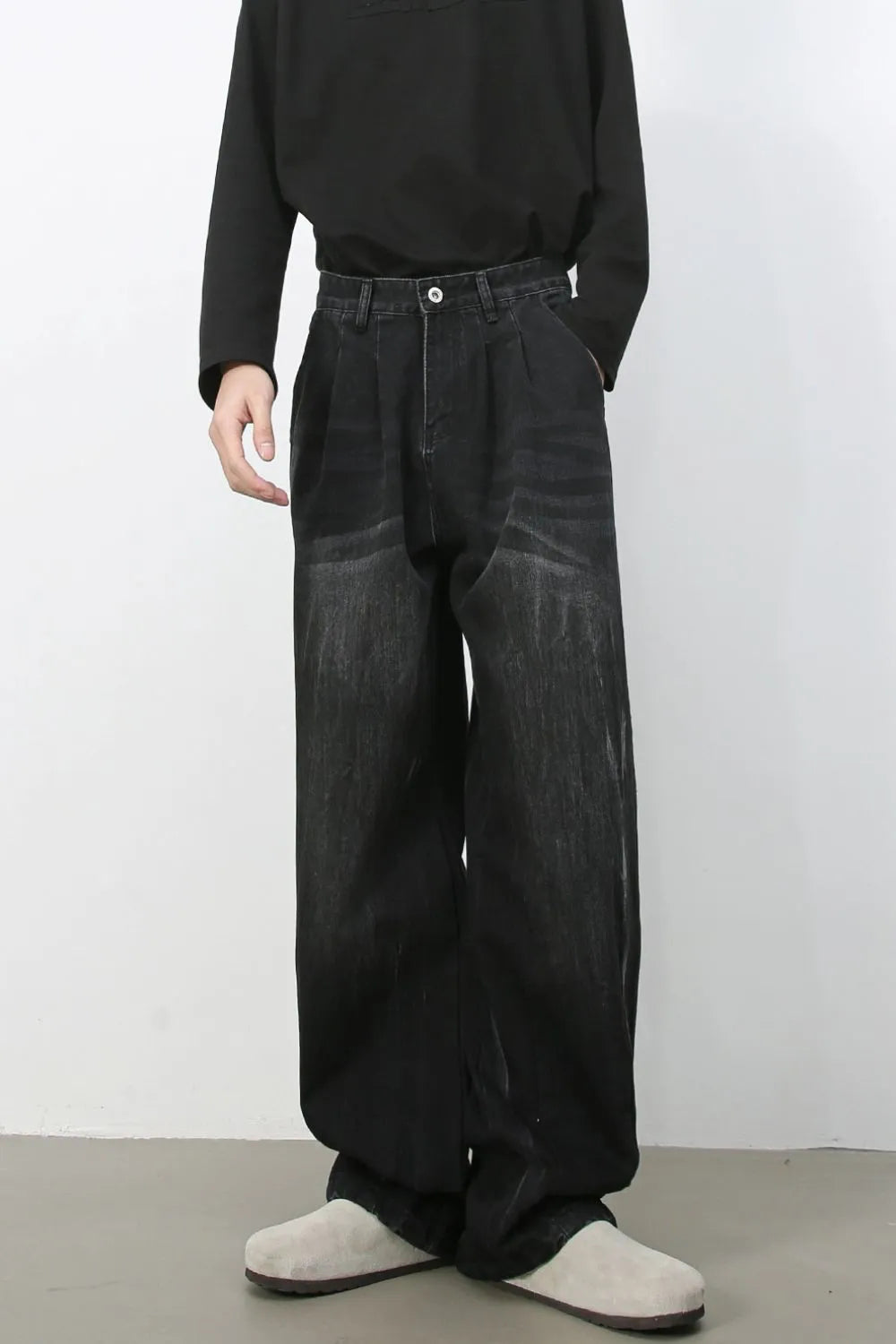 Men's High Waist Washed Jeans Carauana Store